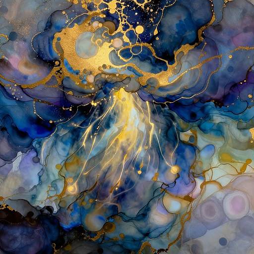 Vibrant Glowing Pointillism Storm Art