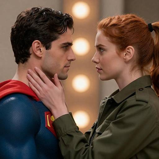 Superhero Duo: Intense Eye Contact