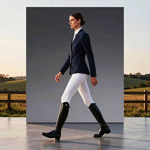 Elegant Equestrian Runway Sunset Portrait