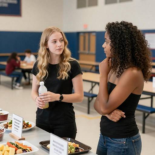 Candid Cafeteria Moment with Friends