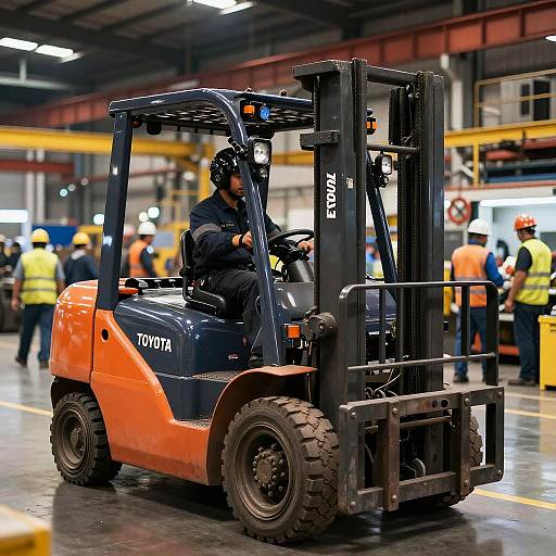 Toyota Forklift Navigating Factory Floor