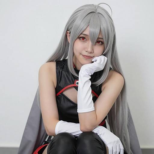 Portrait of Silver-Haired Asian Woman