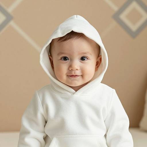 Cozy Baby in Soft White Hoodie