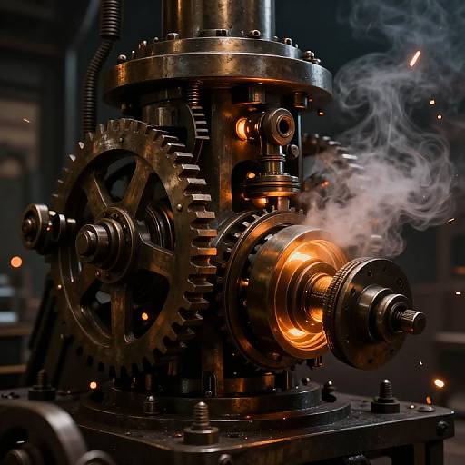 Steampunk Machine Bolt Tightening