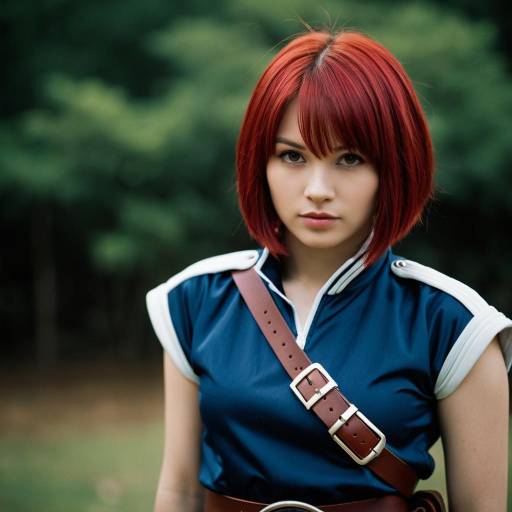 Young Woman in Todoroki-Inspired Costume