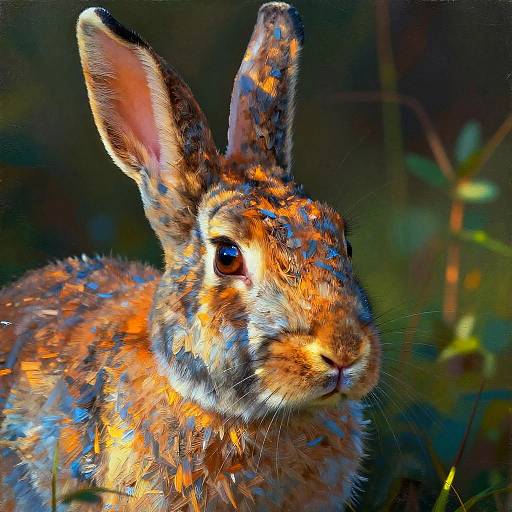 Surreal Rabbit Portrait in Nature