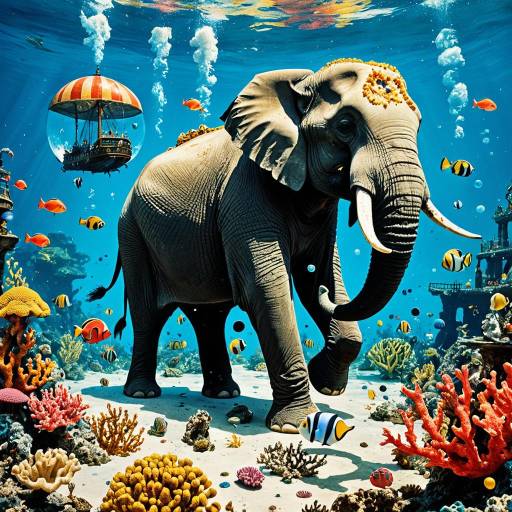 Surreal Elephant Underwater Adventure