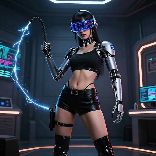 Futuristic Cyber Dominatrix in VR