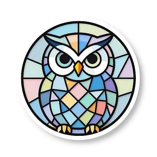 Geometric Stained Glass Owl Avatar