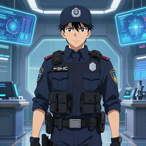 Futuristic Police Anime Guard