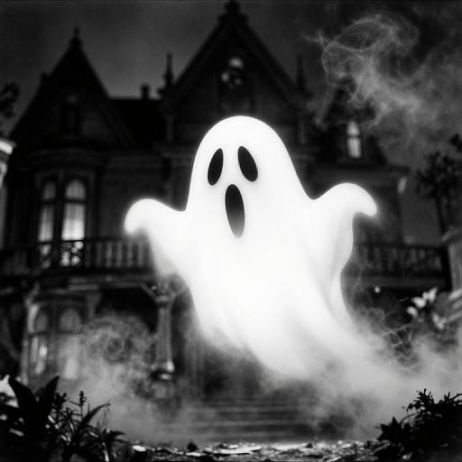 1930s Cartoon Ghost in Haunted Mansion