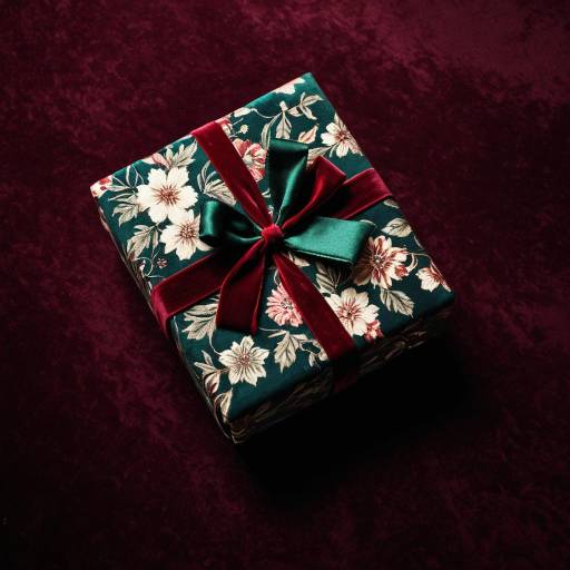 Vintage Floral Christmas Gift Wrap Design