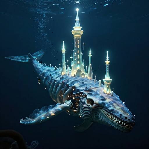 Bioluminescent Towers in Leviathan Skeleton