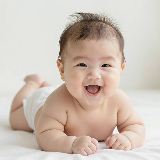 Joyful Baby Portrait on White Background