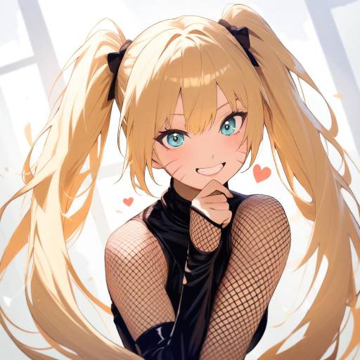 Genderswapped Naruto with Twintails and Heart