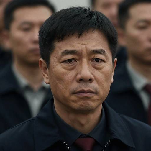 Serious Portrait of Middle-Aged Asian Man