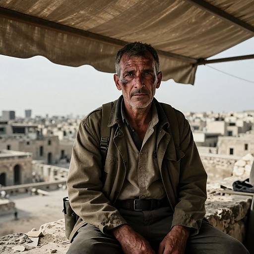 Portrait of Battle-Hardened War Correspondent