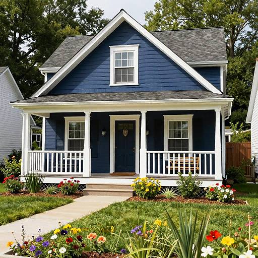 Charming Navy House in Blooming Garden