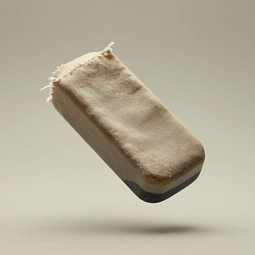 Floating Worn Cloth Eraser Close-Up