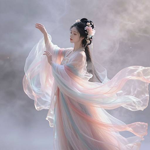 Ethereal Girls in Misty Pastels