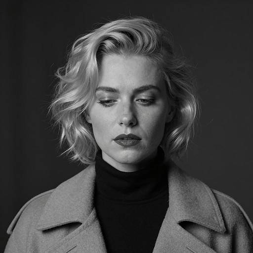 Striking Black-and-White Portrait of Woman