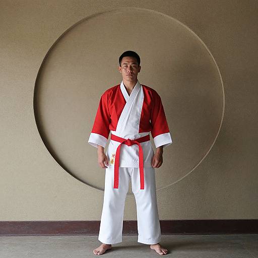 Man in Kimono by Circular Wall