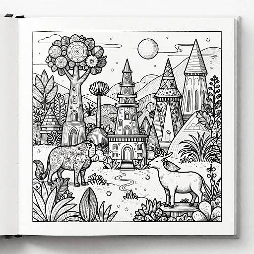 Fantasy Landscapes Coloring Book Prompts