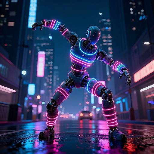 Neon Agile Humanoid Cyberpunk Art
