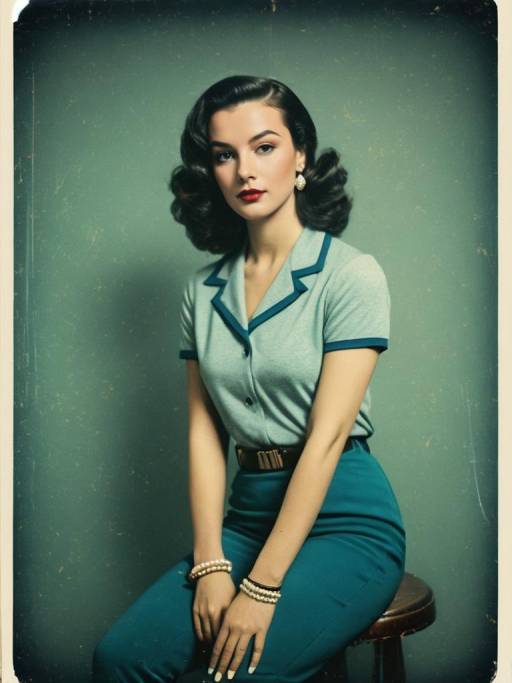 Retro Style Woman in Casual Outfit