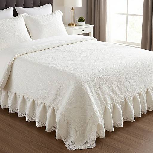Romantic King Size Ruffle Bed Skirt