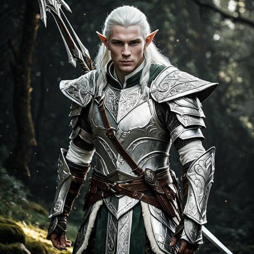 Elf Ranger in Ornate Silver Armor
