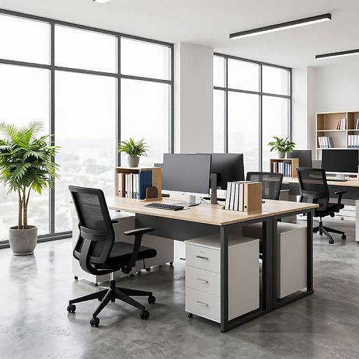 Modern Minimalist Bright Office Space