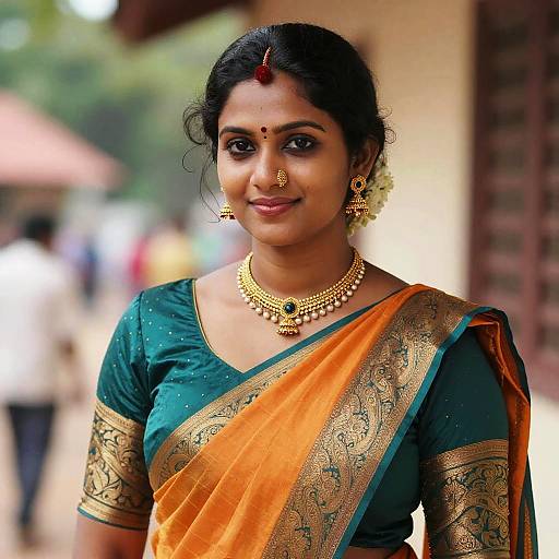 Tamilian Woman in Traditional Sari