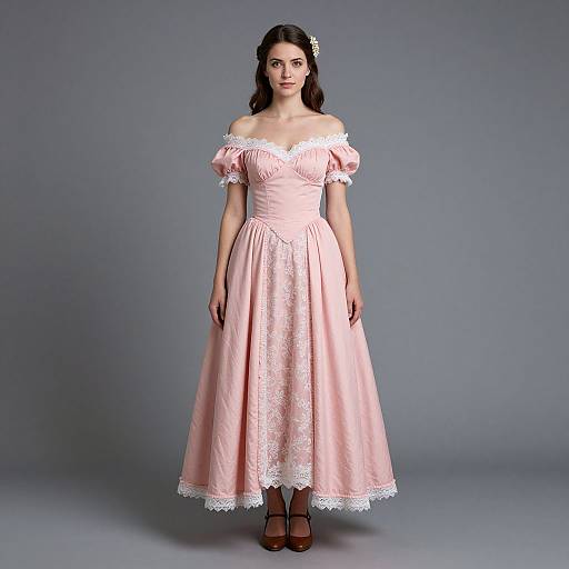 Realistic Woman in Pink Gown