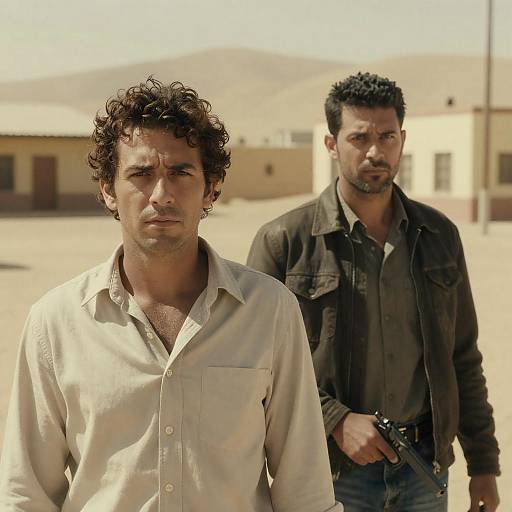 Two Serious Men in Desert Town