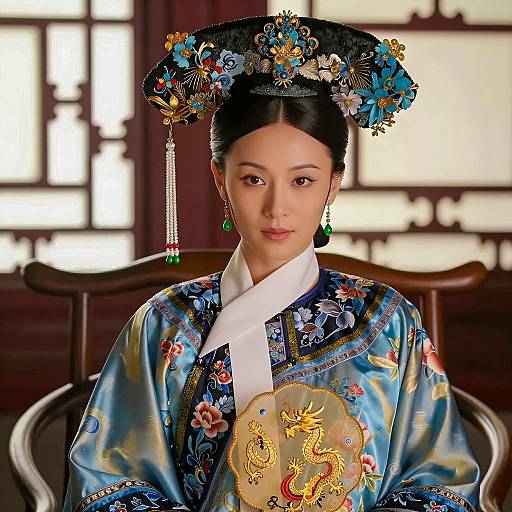 Elegant Asian Woman in Traditional Attire