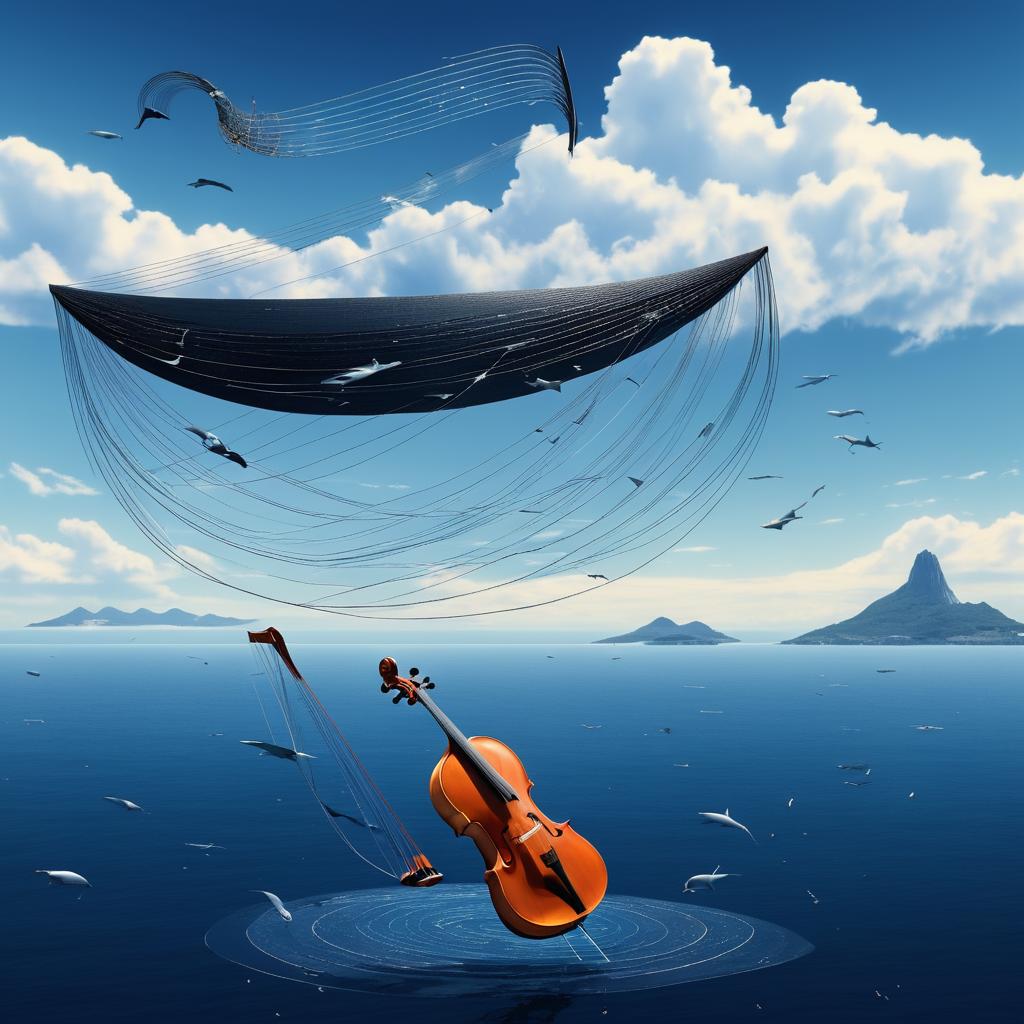 Surreal Cello and Whale Dreamscape