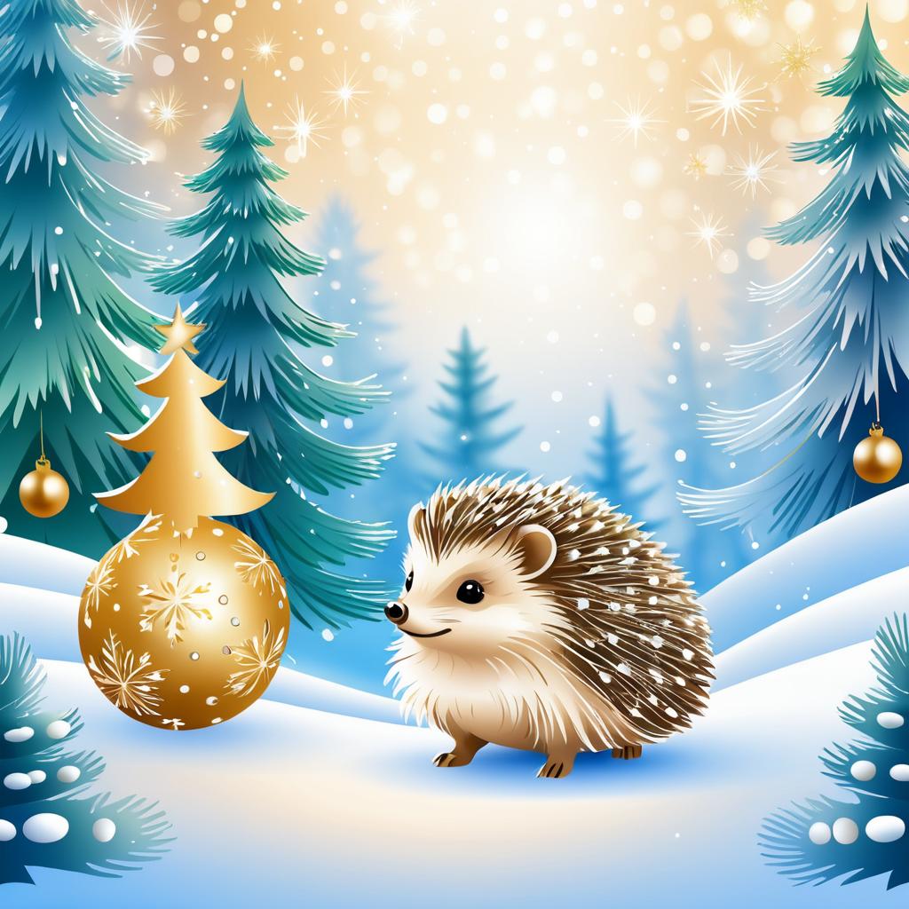 Whimsical New Year's Hedgehog Card Design