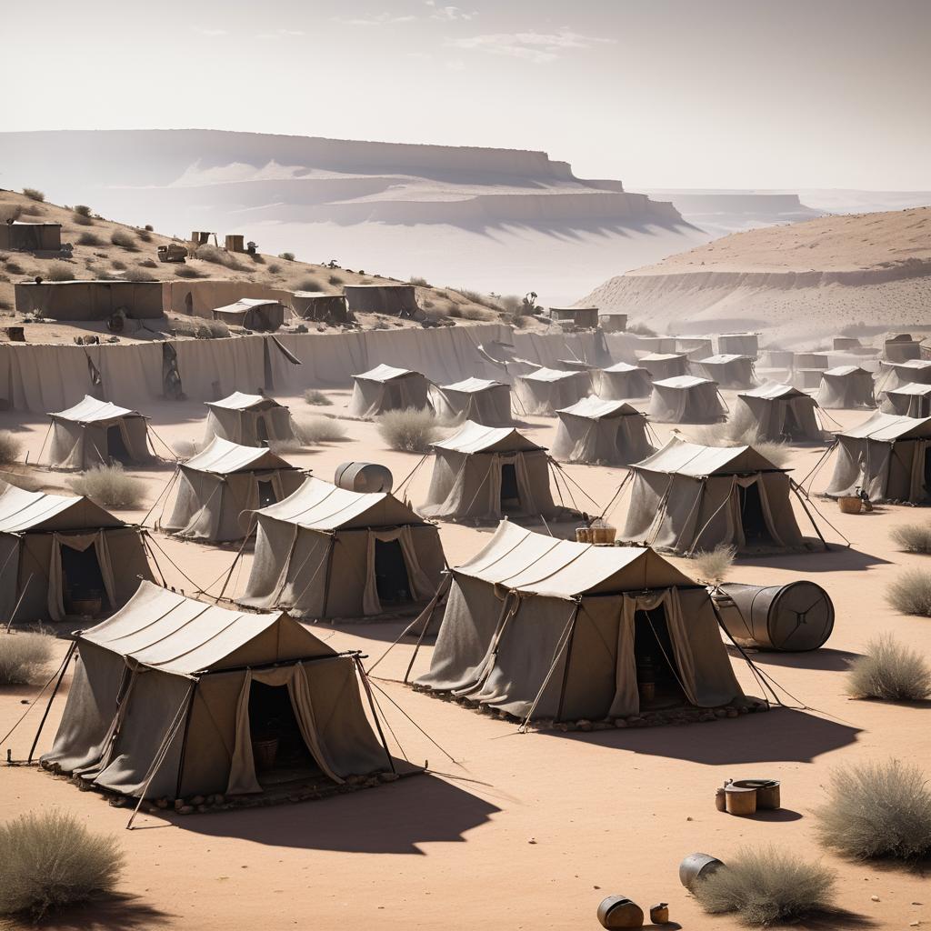 Eerie Bandit Camp in Arid Wasteland