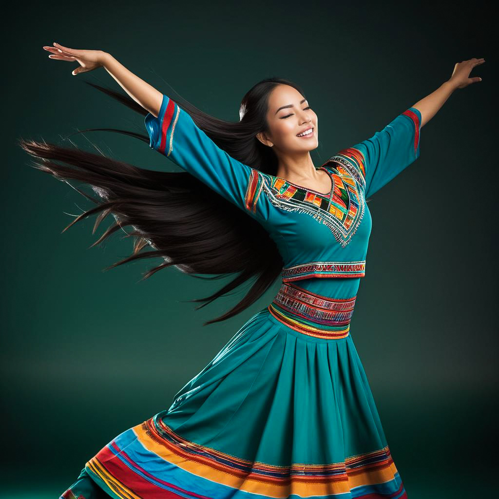 Ecstatic Dancer in Colorful Andean Costume