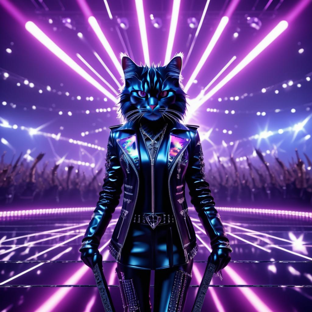 Glam Rock Cat Rockstar in Concert