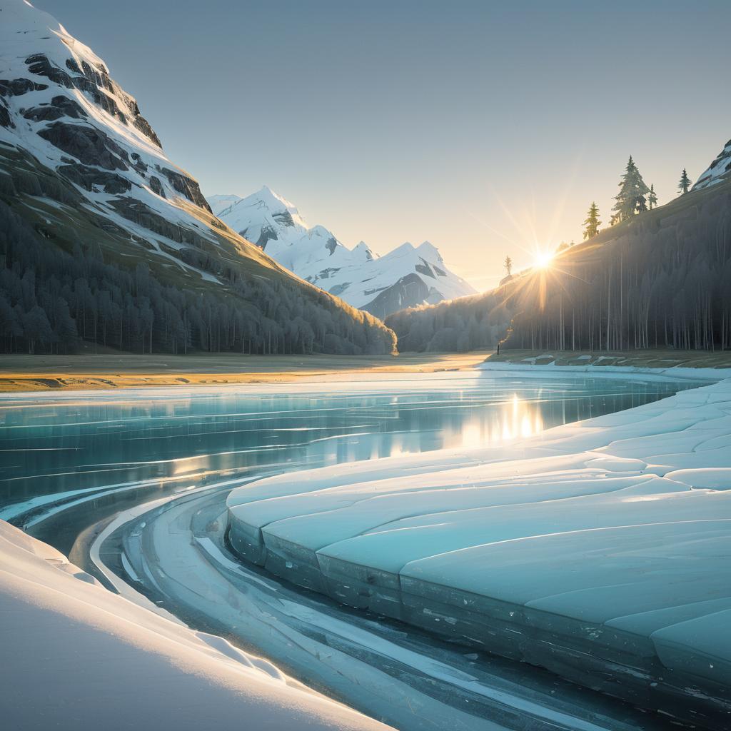 Tranquil Glacial Valley at Dusk