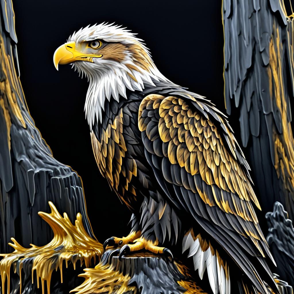 Majestic Eagle Close-Up on Rugged Stump