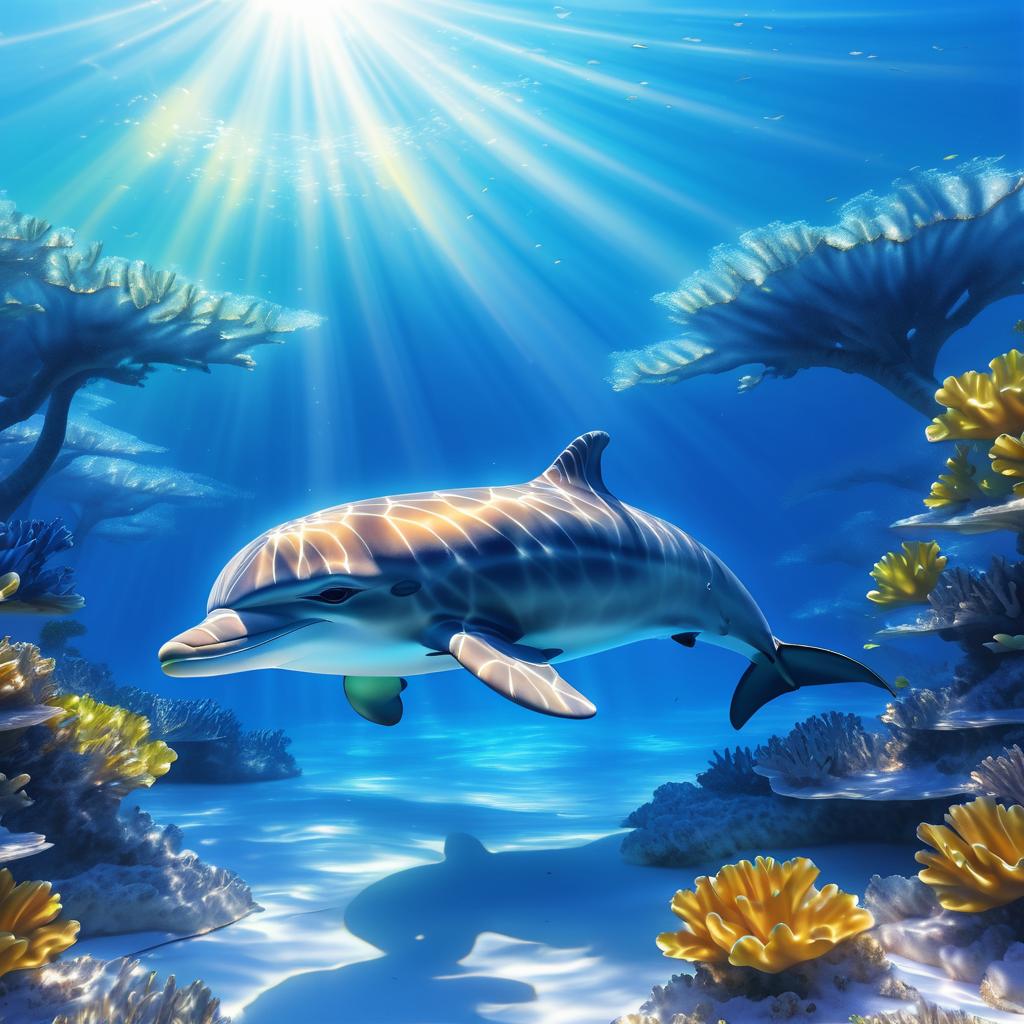 Serene Baby Dolphin in Coral Lagoon