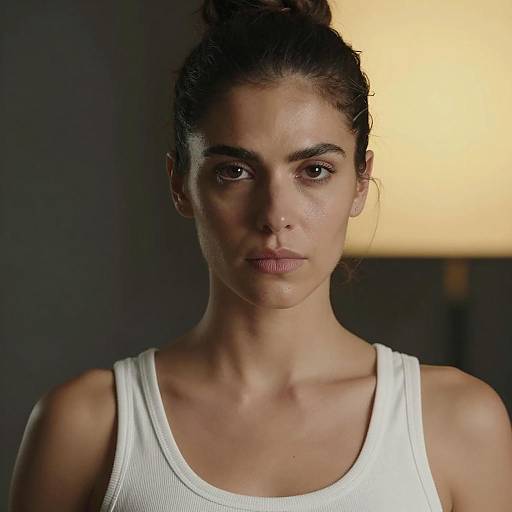 Serious Woman in Bright Contrast