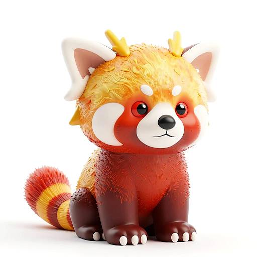 Cute Red Panda Toy with Dragon Features