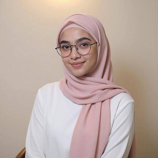 Portrait of Young Woman in Pink Hijab
