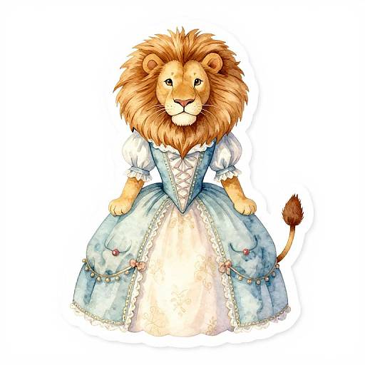 Fairytale Victorian Lion Logo Sticker