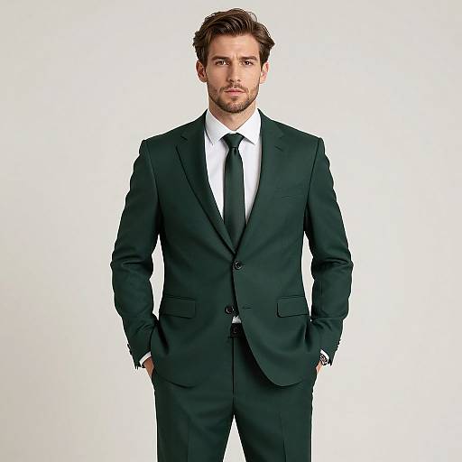 Man in Green Formal Suit
