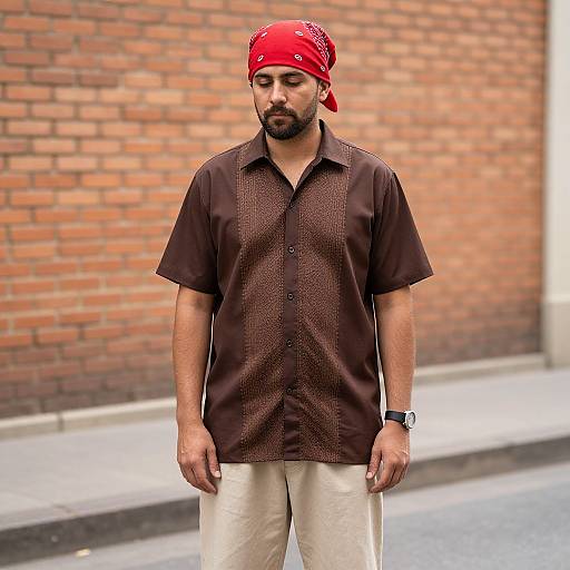 Man with Red Bandana on Street